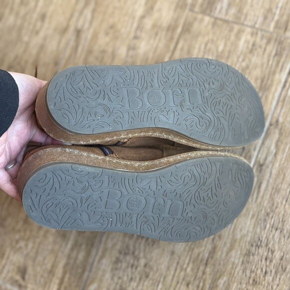 BORN Viana Boots Women's Size 8 Brown Glazed Ginger Wedge Bootie BR0065257 Zip - Picture 7 of 12